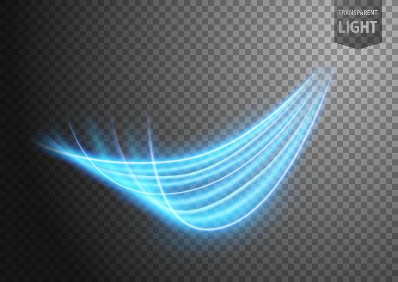 Abstract Blue Wavy Line of Light with A Background, Isolated and Easy to Edit, Vector Illustration