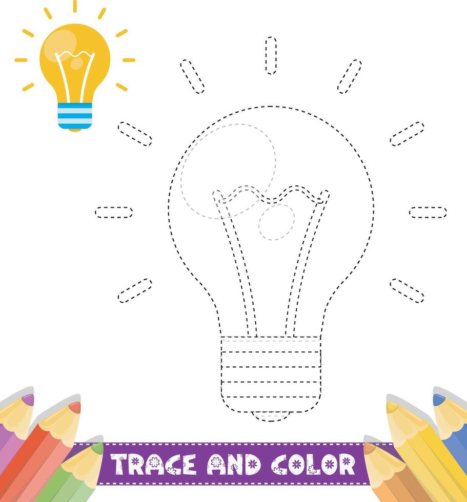 Hand-drawn trace and color for kids vector