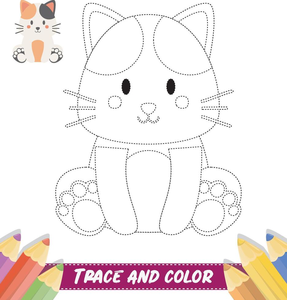 Hand drawn Cute Baby Animal coloring book vector