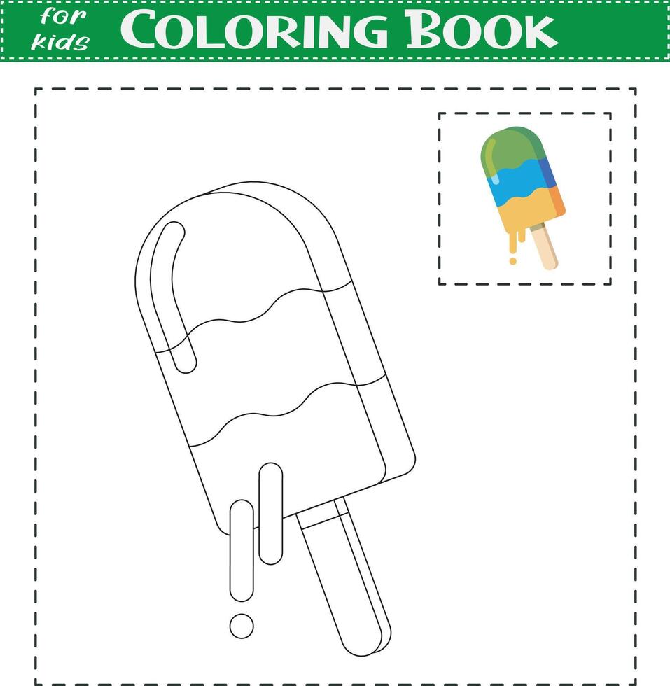 Hand-drawn colouring book for kids vector