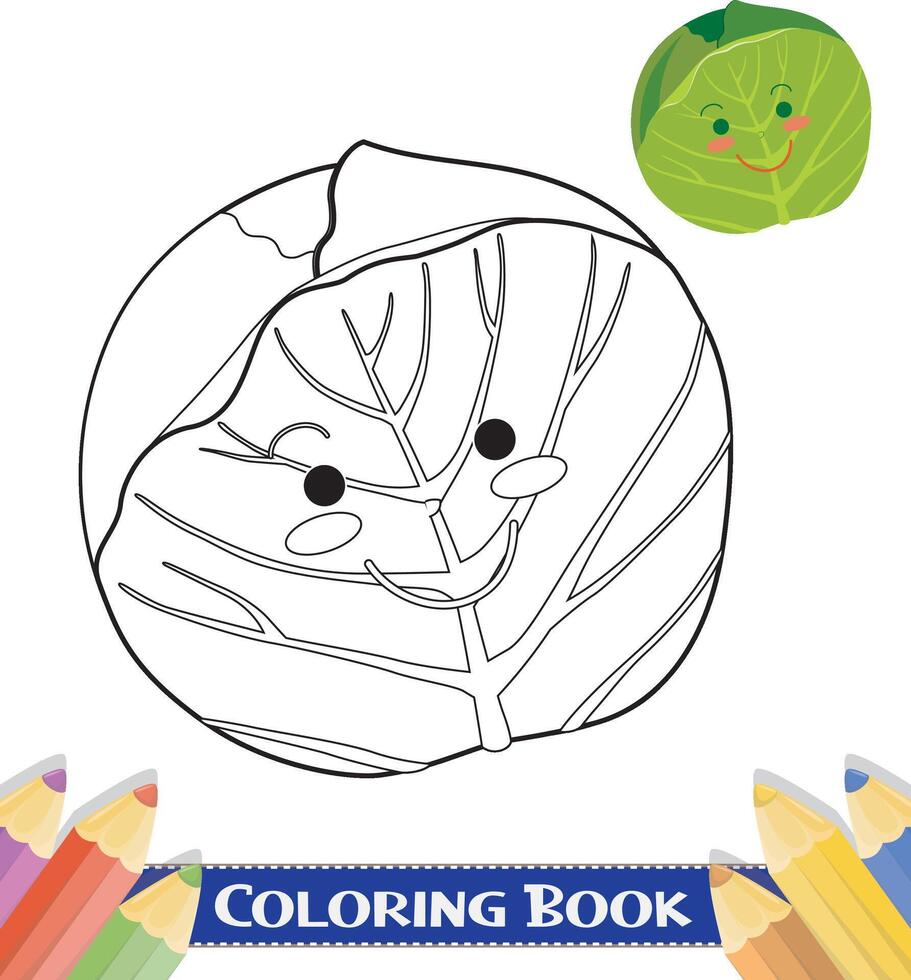 Hand drawn Vegetable coloring book vector
