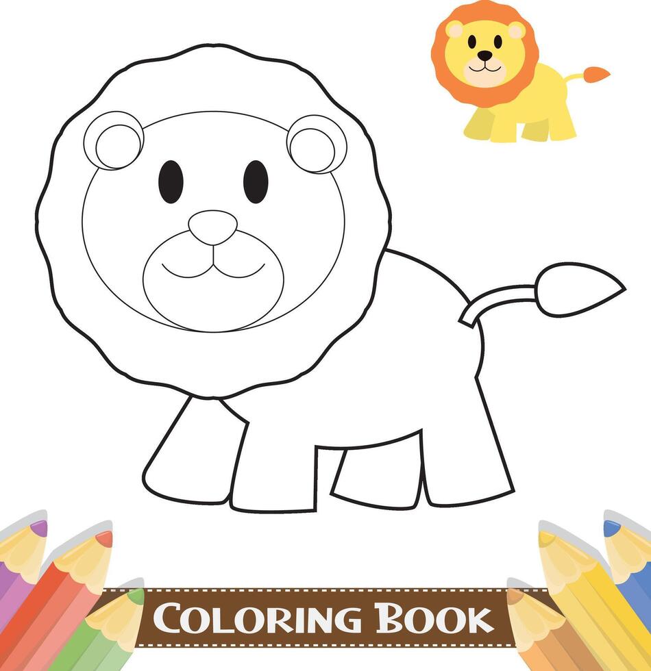 Hand-drawn cute animals colouring book vector