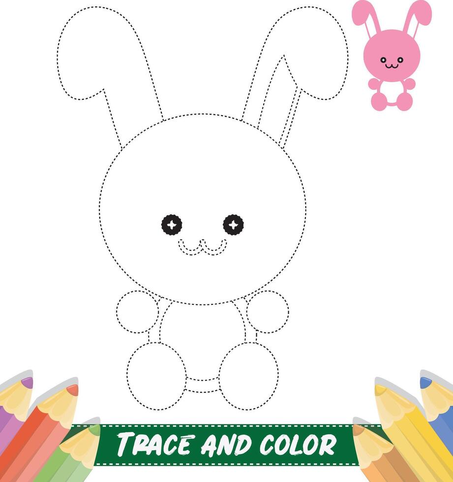 Hand-drawn traces and colour cute animals vector