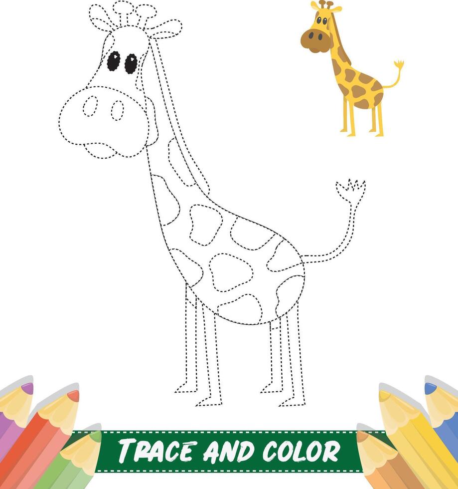 Hand-drawn traces and colour cute animals vector