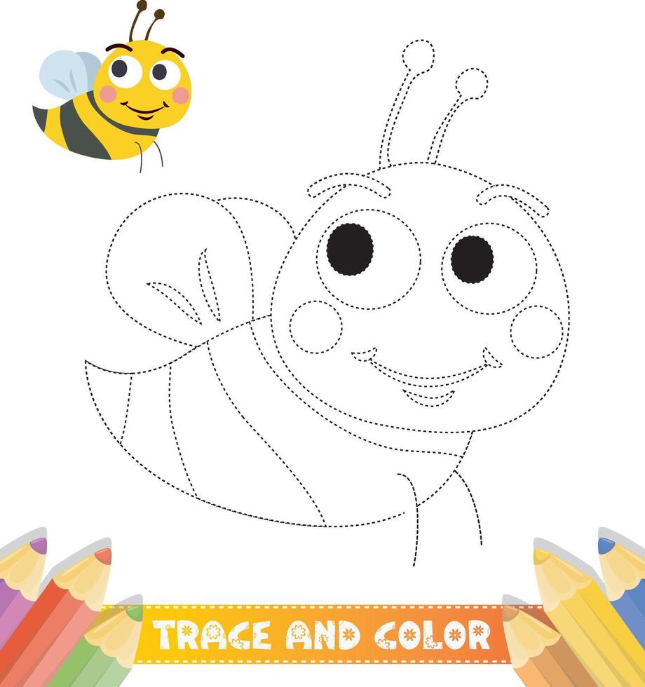 dibujado a mano rastro y color para niños vector
