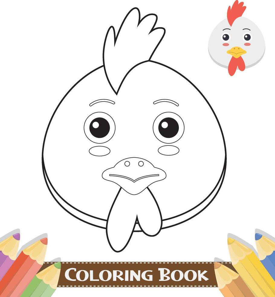 Hand-drawn cute animals colouring book vector