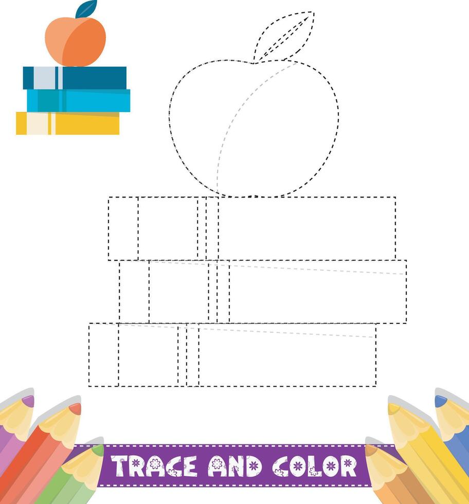Hand-drawn trace and color for kids vector