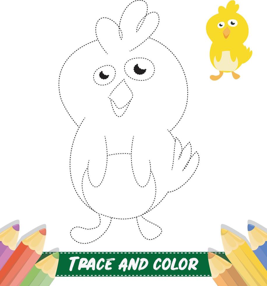 Hand-drawn traces and colour cute animals vector