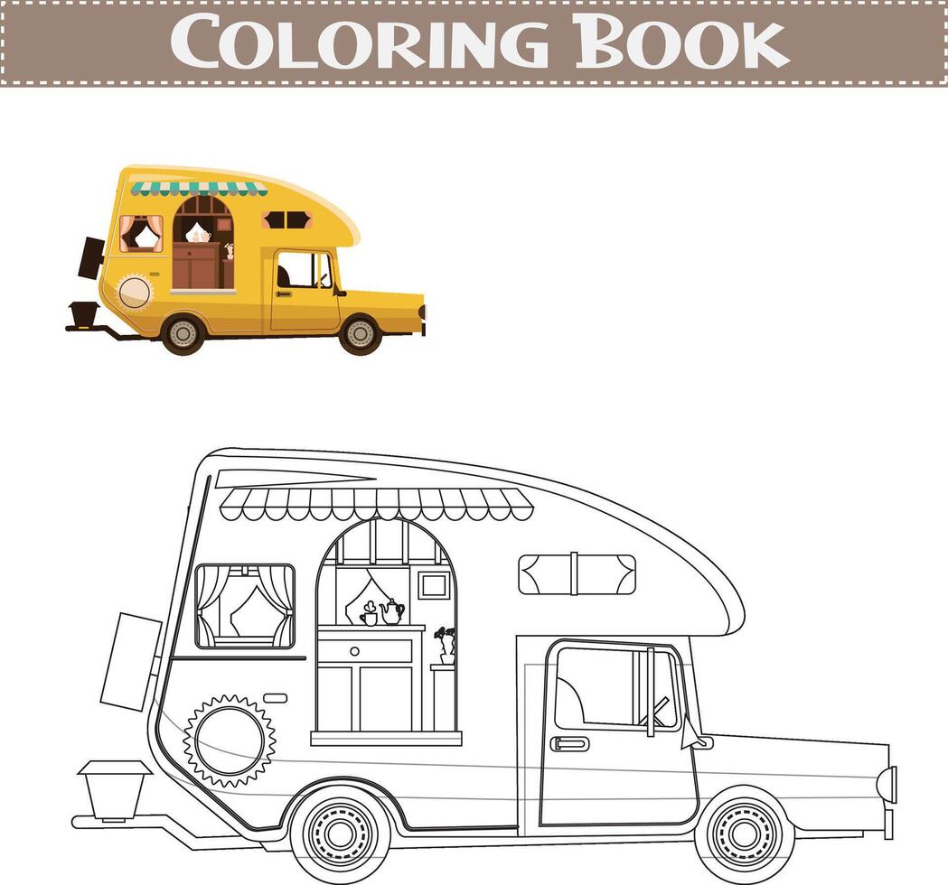 Hand-drawn colouring book for kids' cars and vehicles vector