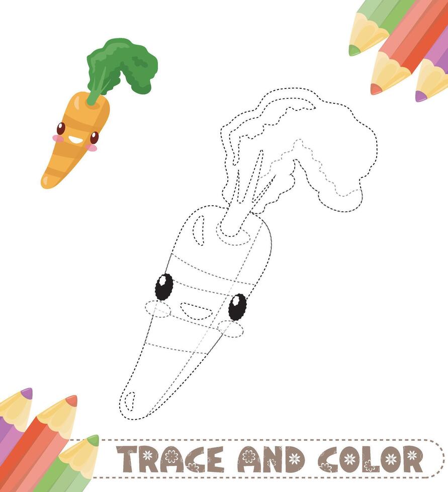 Hand-drawn trace and color for kids vector