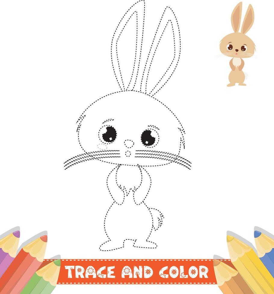 Hand-drawn trace and color for kids vector