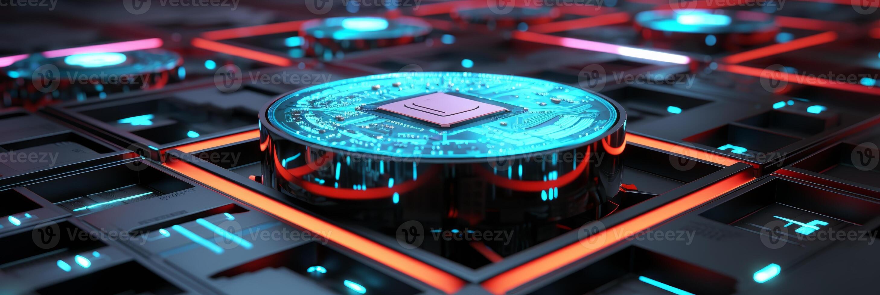 AI generated Eth blockchain cryptocurrency mining technology digital background wallpaper banner photo