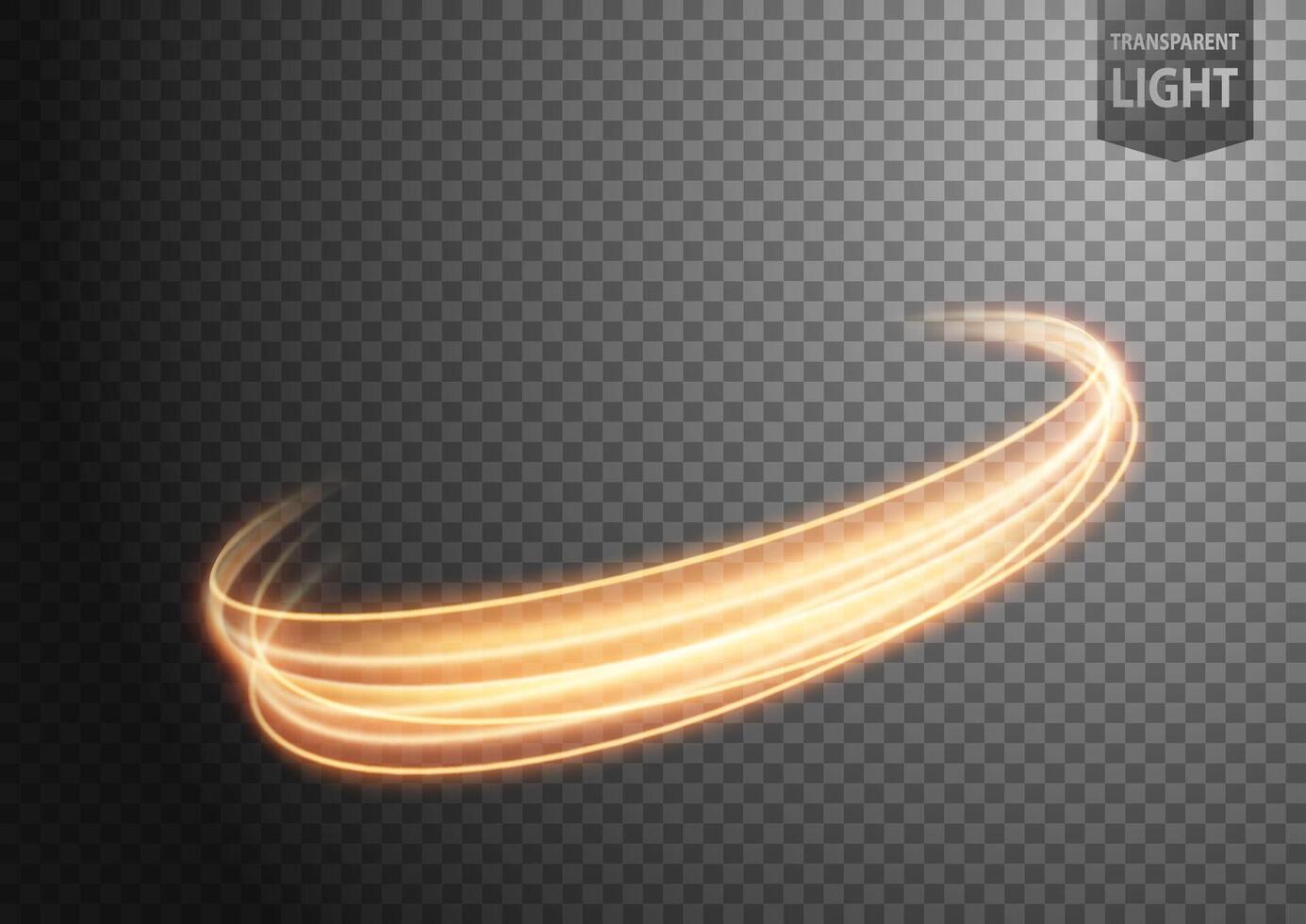 Abstract Gold Wavy Line of Light with A Background, Isolated and Easy to Edit, Vector Illustration