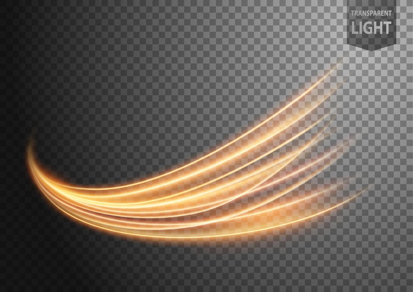 Abstract Gold Wavy Line of Light with A Background, Isolated and Easy to Edit, Vector Illustration