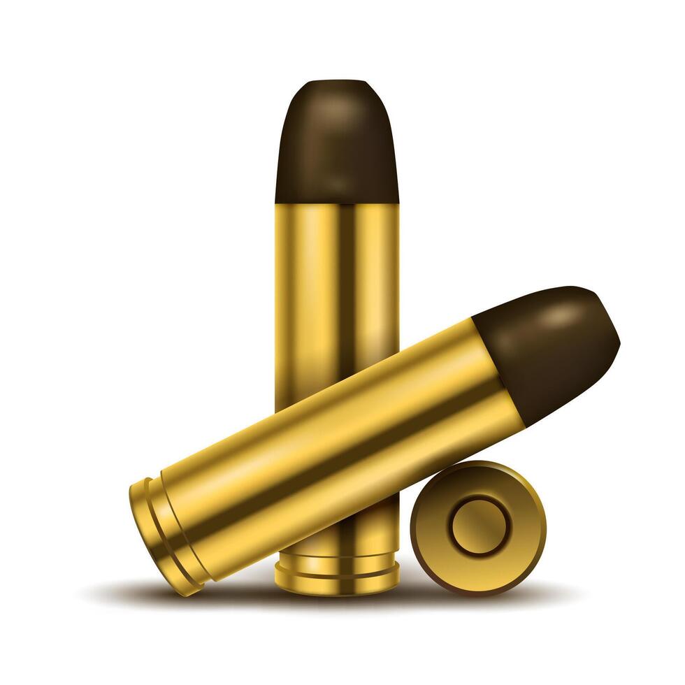 Realistic Display of Bullets. Suitable For Advertising, Exhibition, Military and Other, Vector Illustration