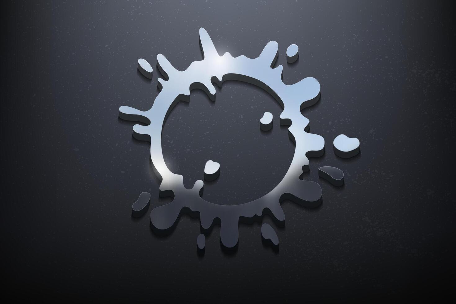 Splash 3D Logo Design, Shiny Mockup Logo with Textured Wall. Realistic Vector, Vector Illustration