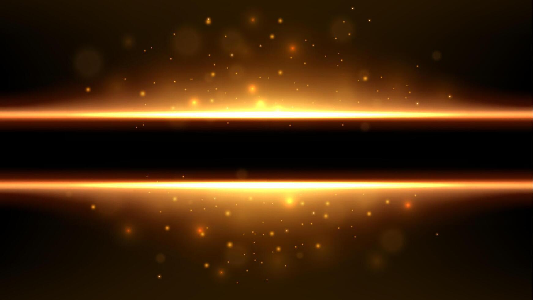 Golden Lines with Sparks Effect with Space For Text In The Center, Vector Illustration