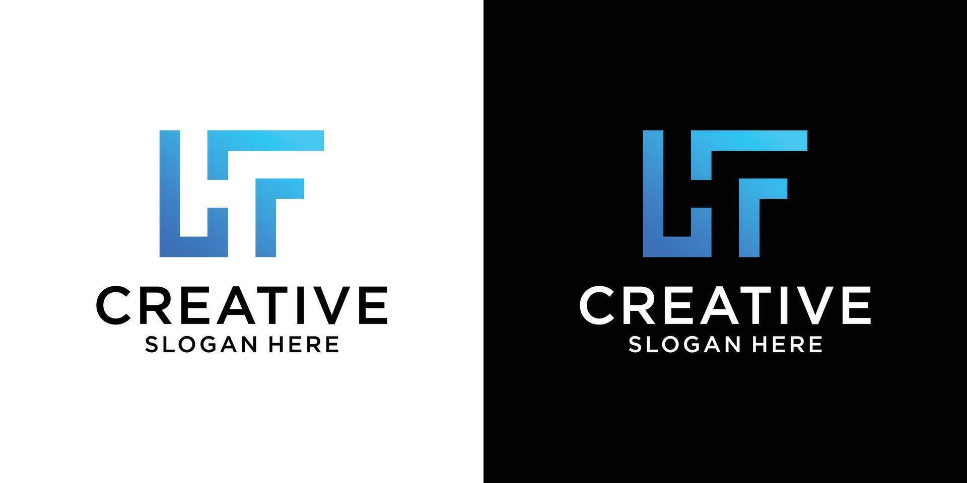 Initial letter HF logo design vector