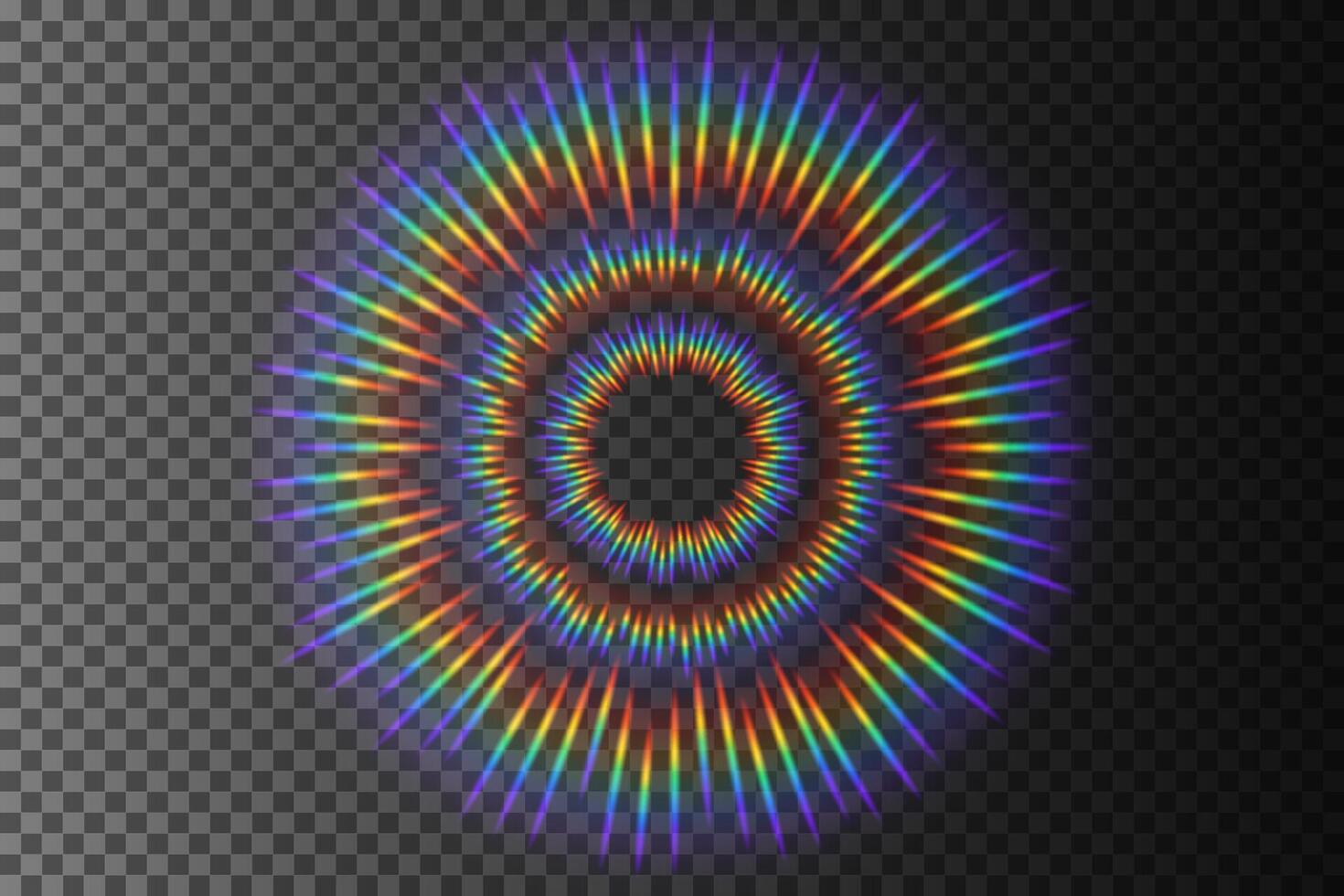 Rainbow Sunlight Effect, Isolated on Pattern, Vector Illustration
