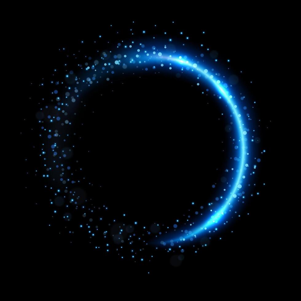 Abstract Fire Circle Light with A Background, Isolated and Easy to Edit, Vector Illustration
