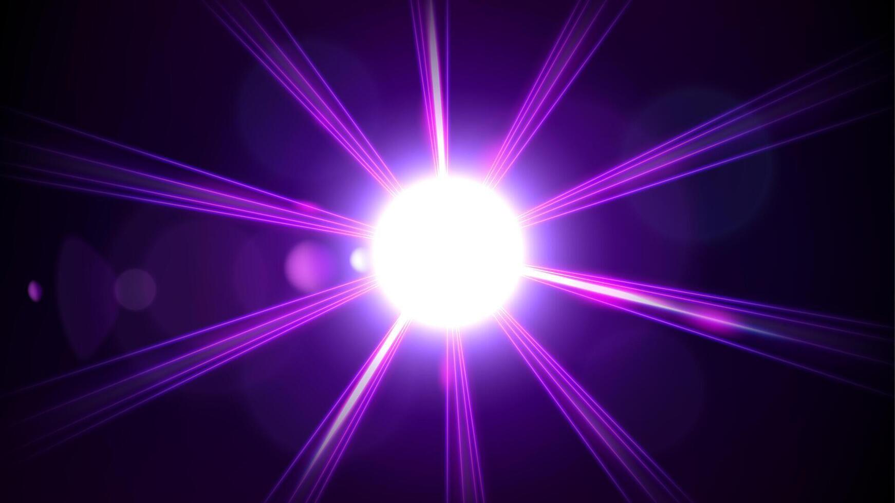 Purple Light Shining From Darkness Background, Vector Illustration