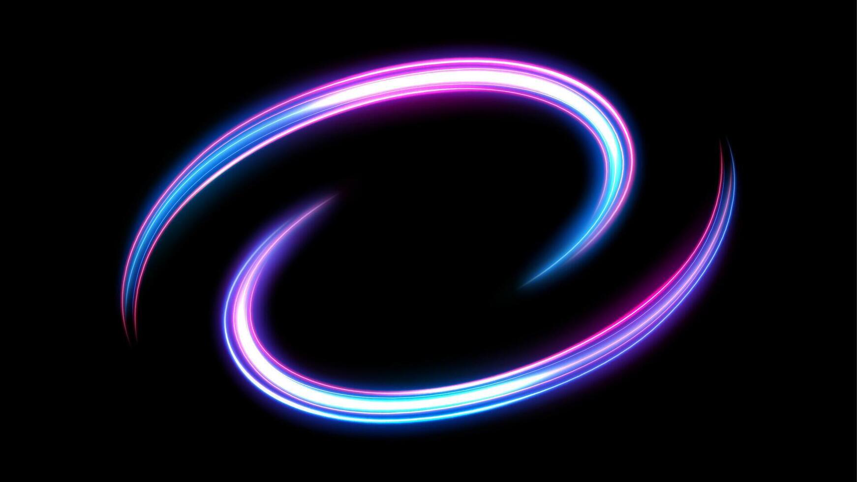 Blue and Purple Light Trails Motion Effect, Mirror Light, Vector Illustration