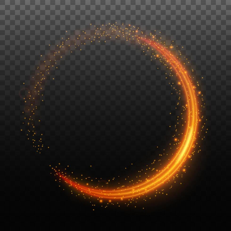 Abstract Fire Ring Light Sets with A Background, Isolated and Easy to Edit, Vector Illustration