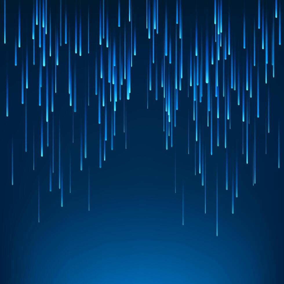 Fallen Blue Lines on Dark Blue Background, Vector Illustration
