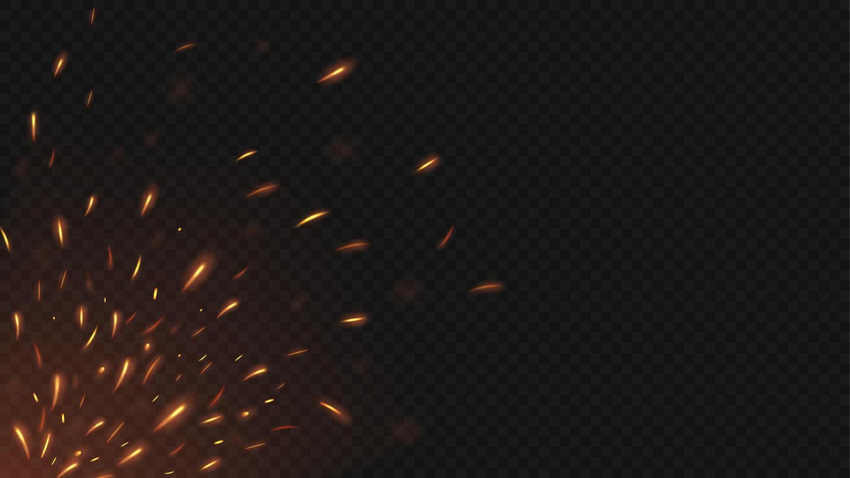 Fire Flying Sparks with A Background, Isolated and Easy to Edit, Vector Illustration