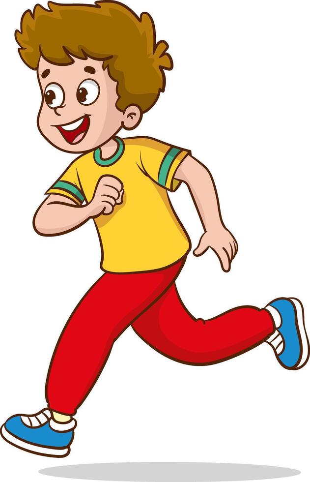 vector ilustración de niños corriendo