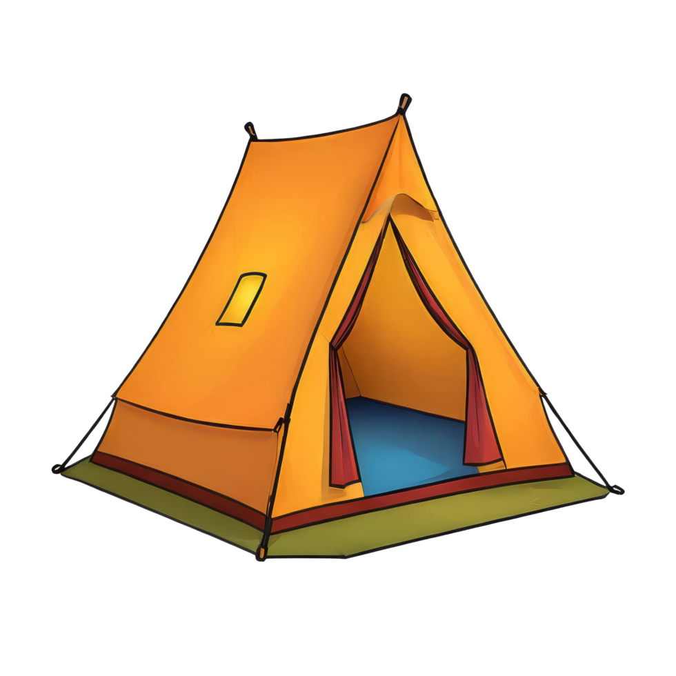 AI generated Tent Hand Drawn Cartoon Style Illustration png
