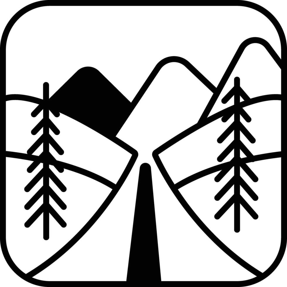 landscape glyph and line vector illustration