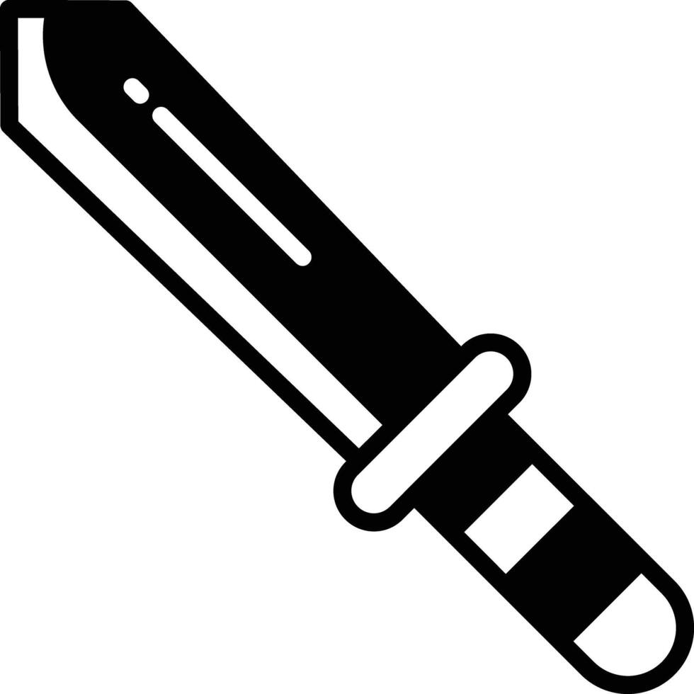 Sword glyph and line vector illustration