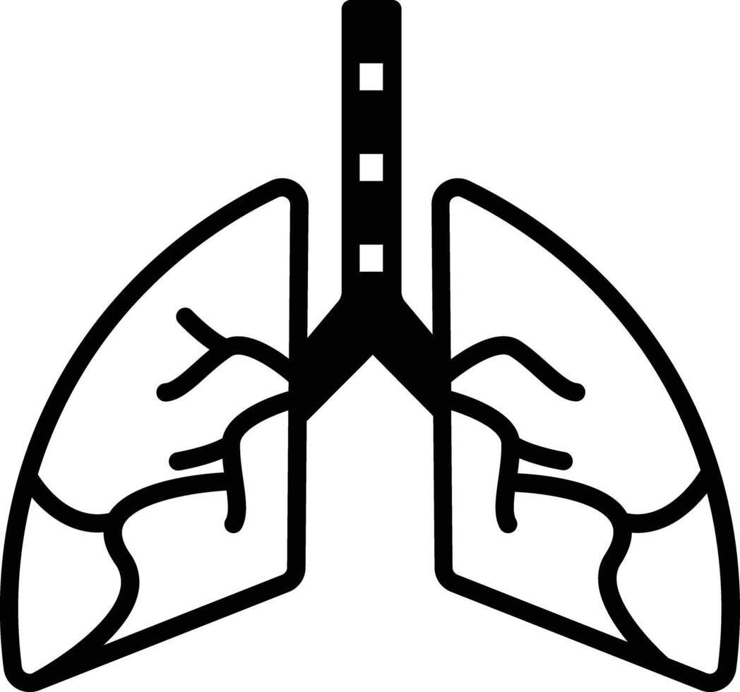 Lungs glyph and line vector illustration