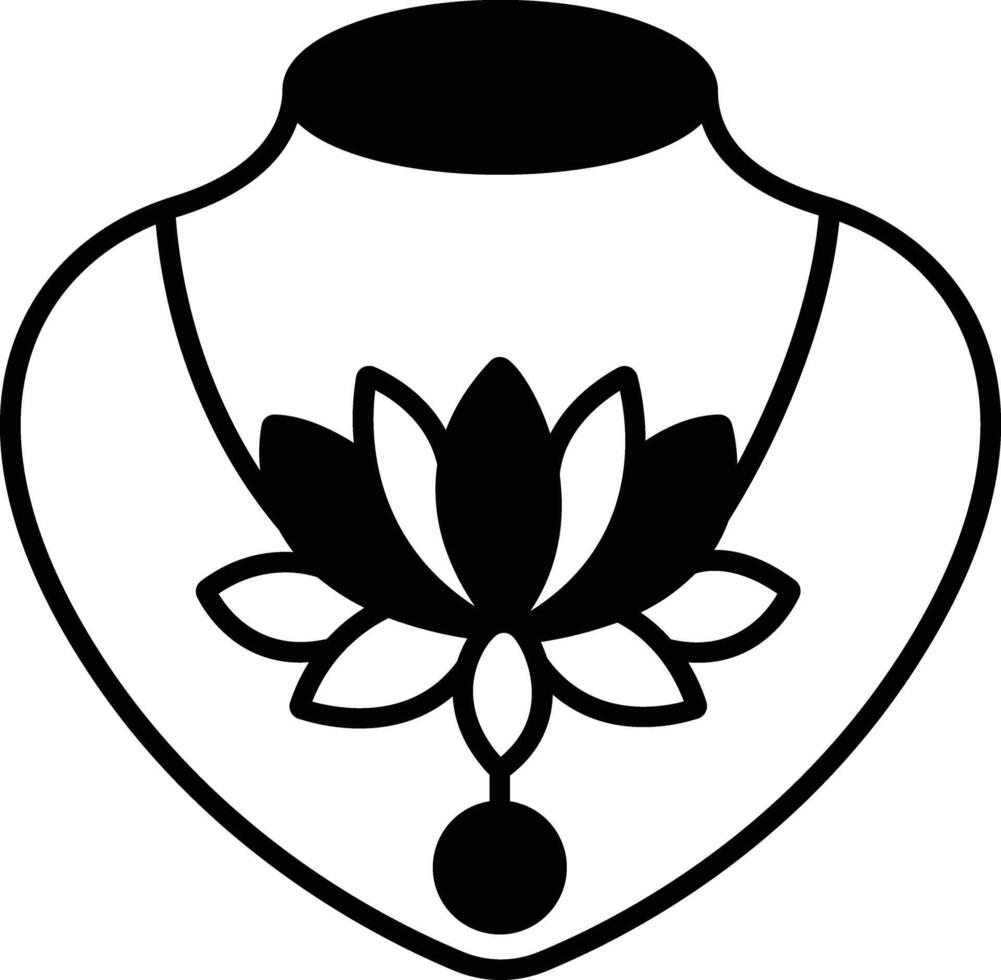 Necklace glyph and line vector illustration