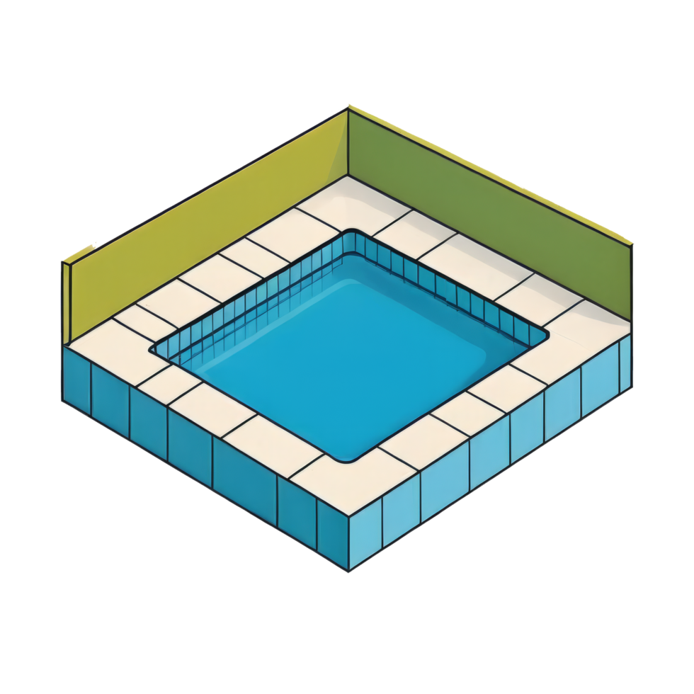 AI generated Indoor Pool Hand Drawn Cartoon Style Illustration png