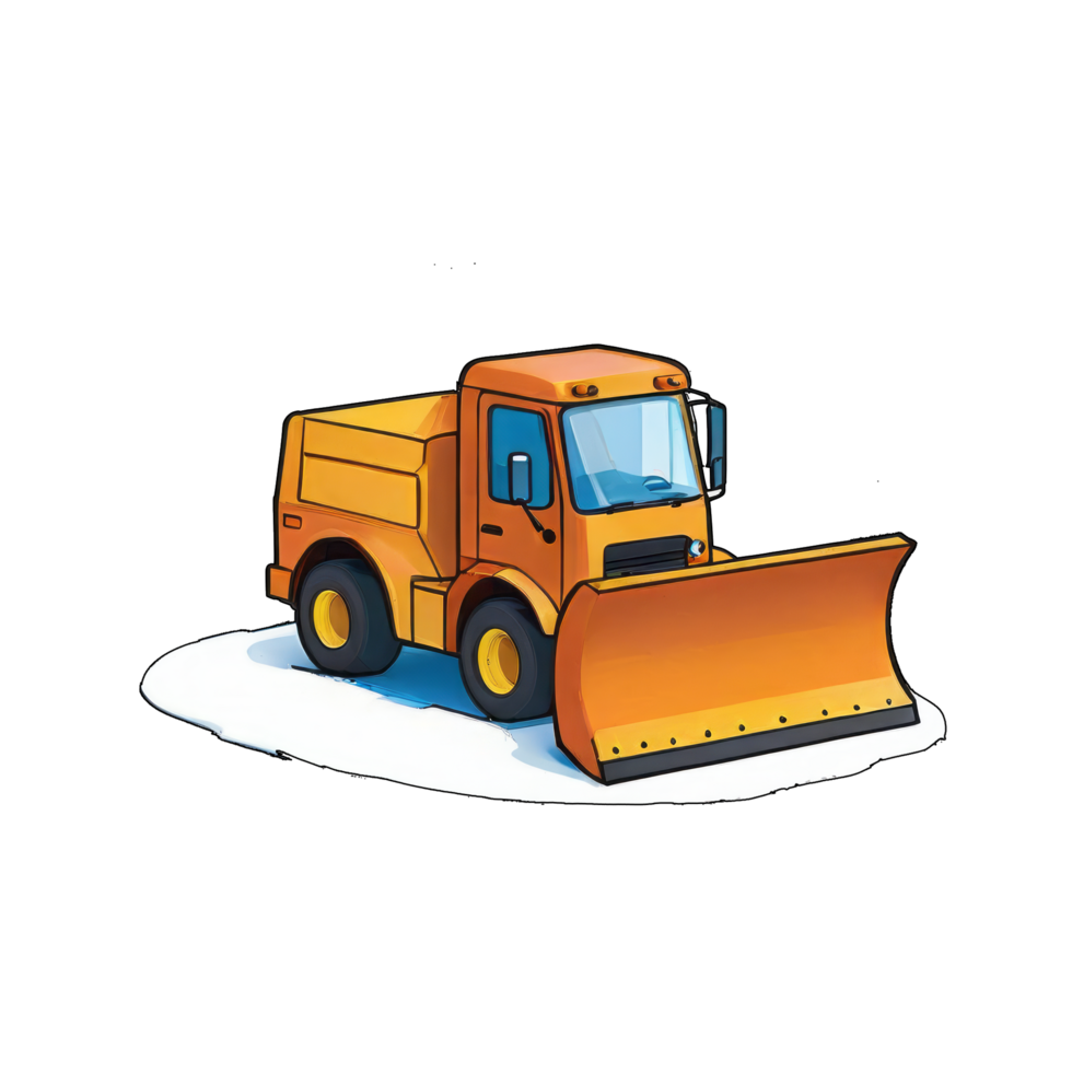 AI generated Snowplow Hand Drawn Cartoon Style Illustration png