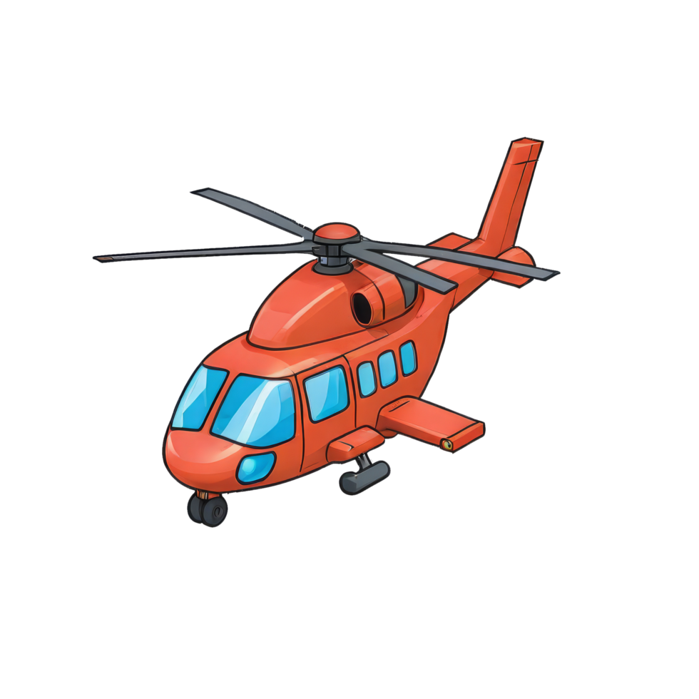 AI generated Search And Rescue Helicopter Hand Drawn Cartoon Style Illustration png