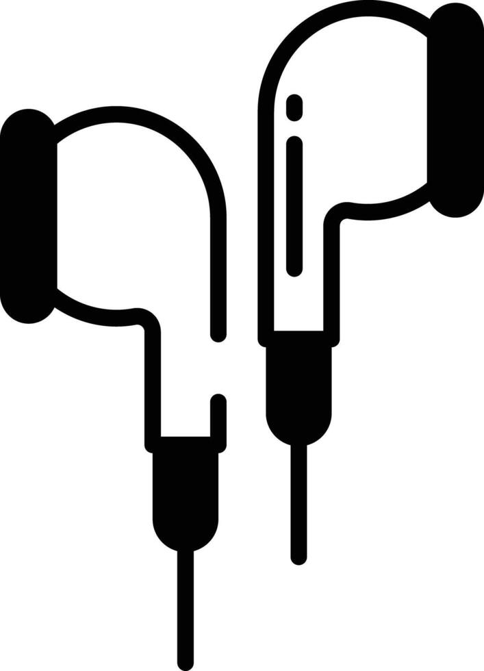 Earphones  glyph and line vector illustration