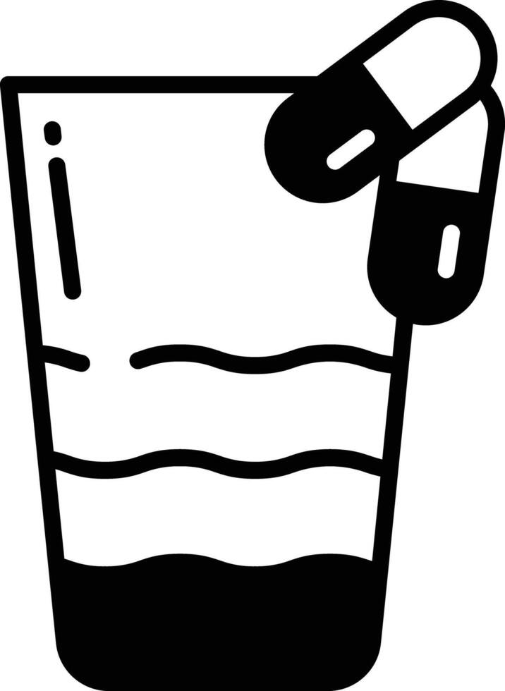 Medicine bottle glyph and line vector illustration