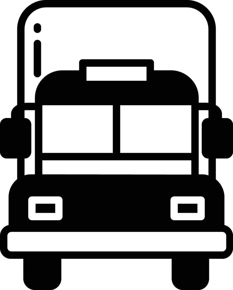 Delivery truck glyph and line vector illustration