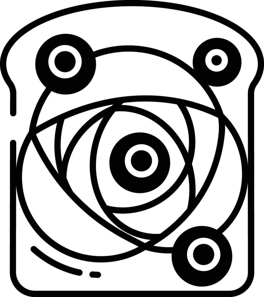 Rose toast glyph and line vector illustration