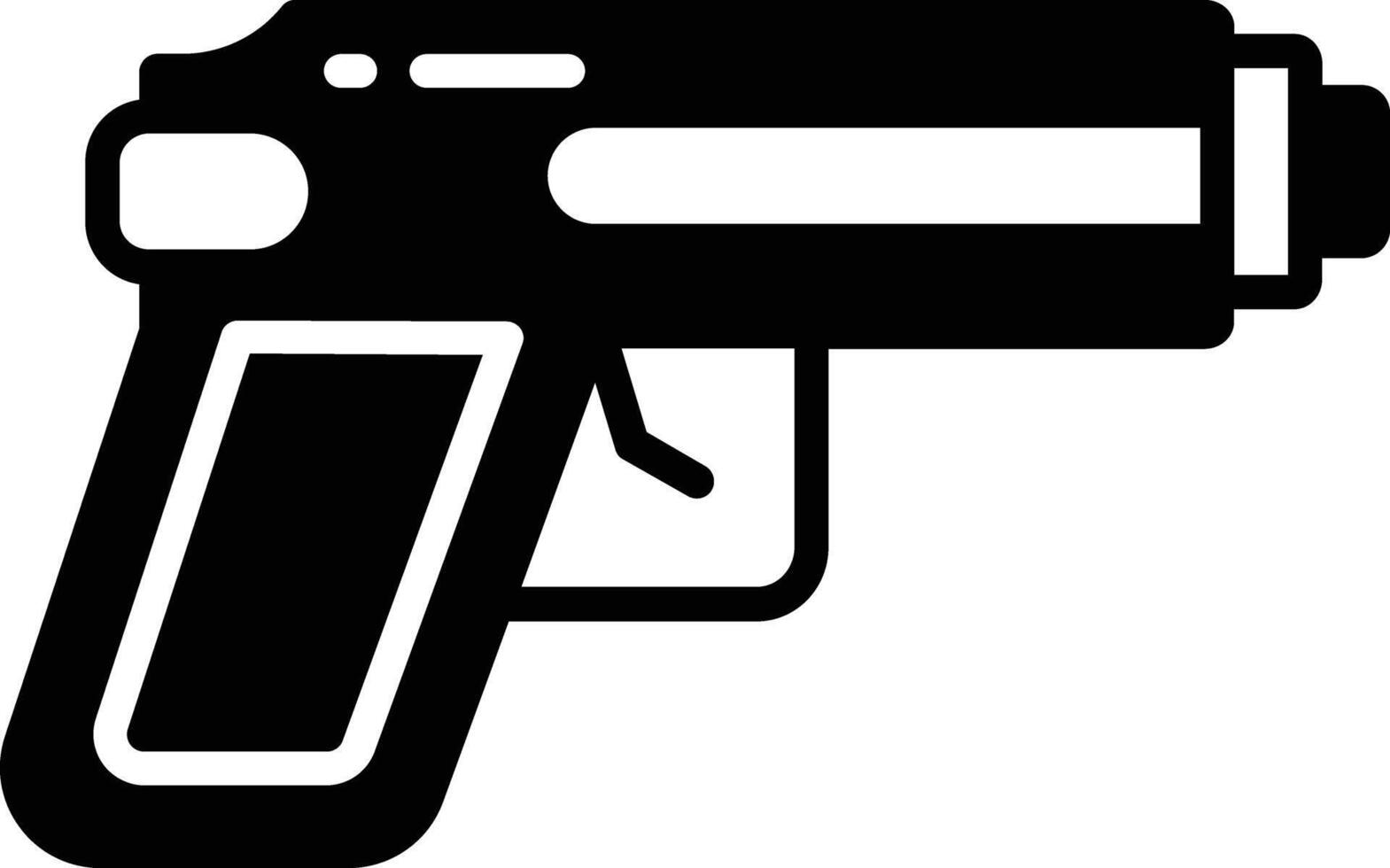 Pistol glyph and line vector illustration