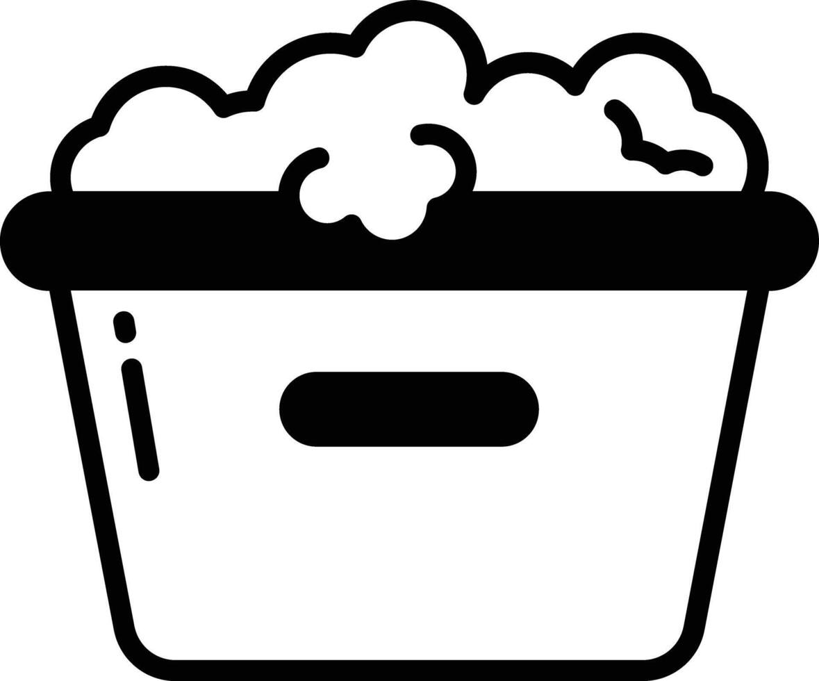 Bucket glyph and line vector illustration
