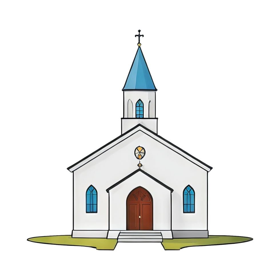 AI generated Chapel Hand Drawn Cartoon Style Illustration png