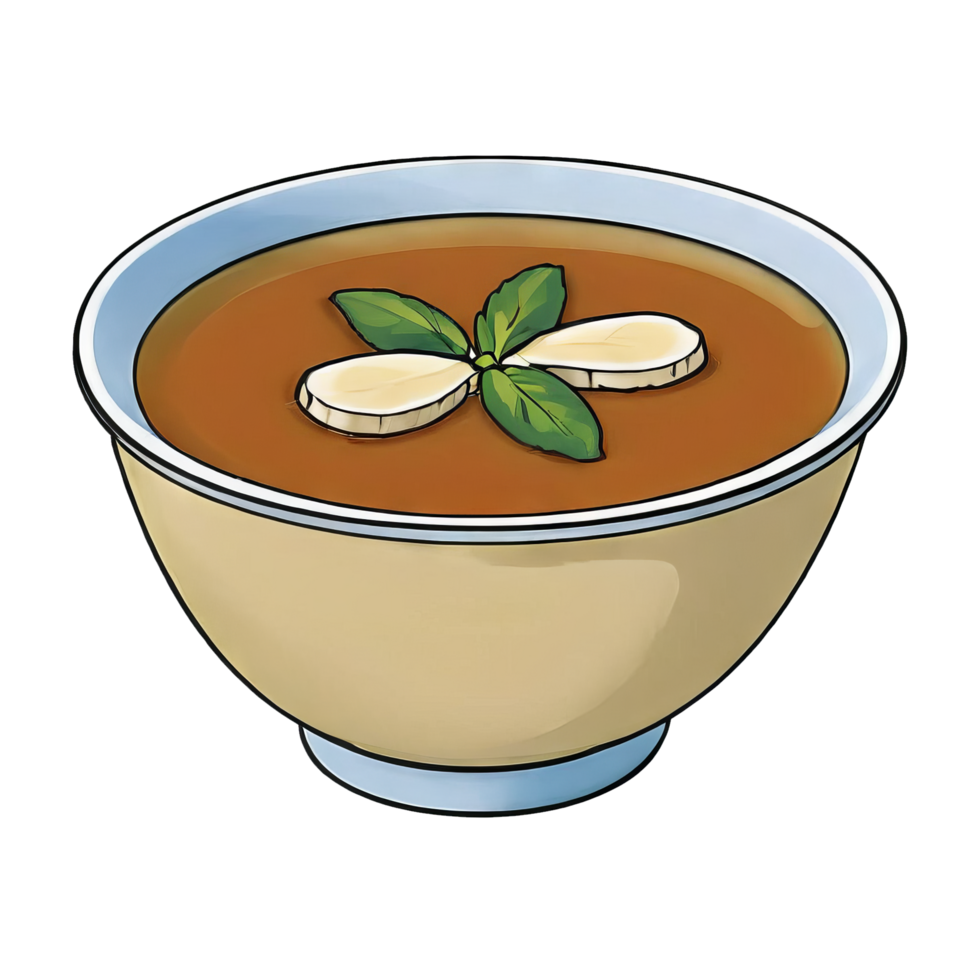 AI generated Miso Soup Hand Drawn Cartoon Style Illustration png