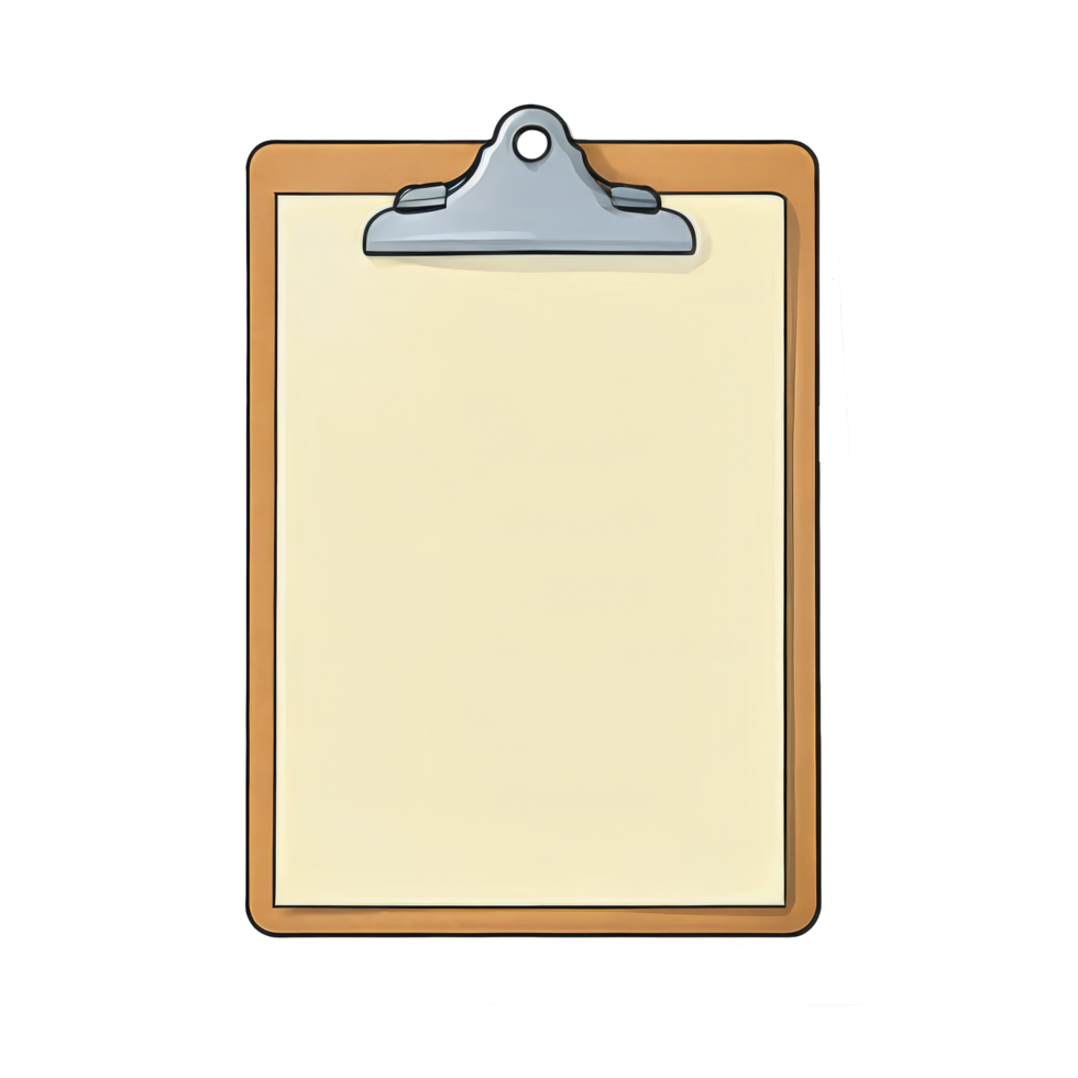AI generated Clipboard Hand Drawn Cartoon Style Illustration png