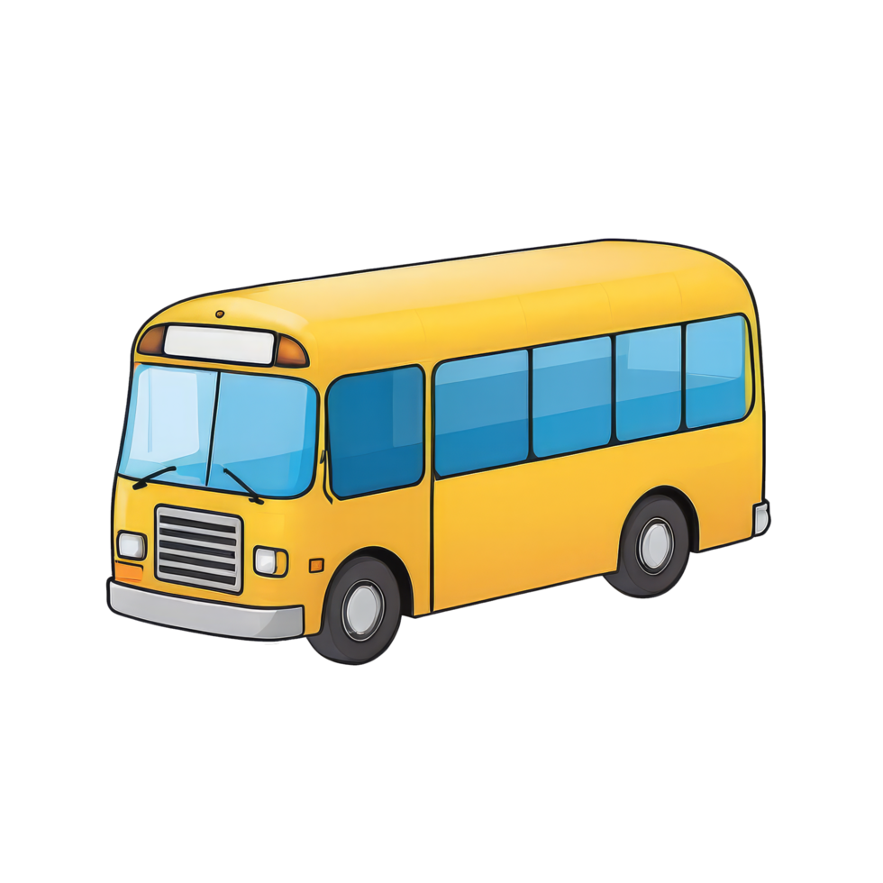 AI generated Bus Hand Drawn Cartoon Style Illustration png