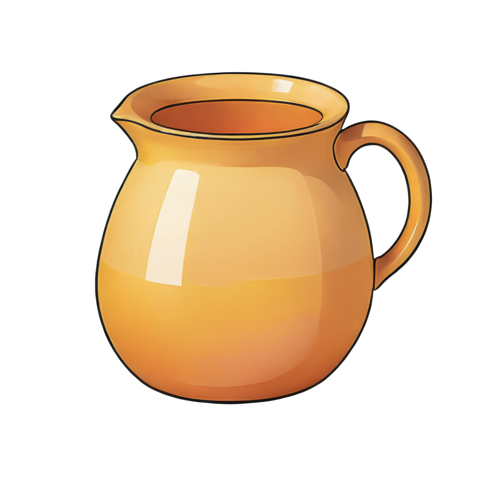 AI generated Ceramic Pot Hand Drawn Cartoon Style Illustration png