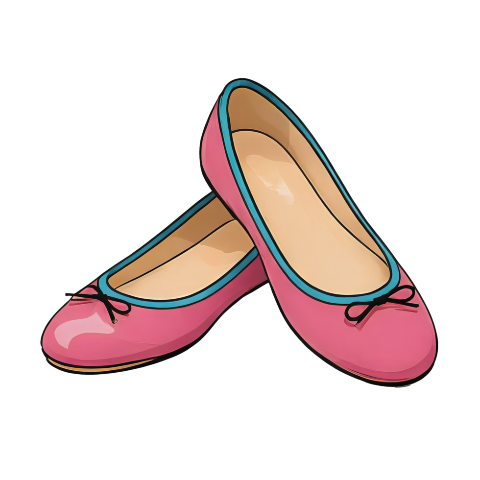 AI generated Ballet Flats Hand Drawn Cartoon Style Illustration png